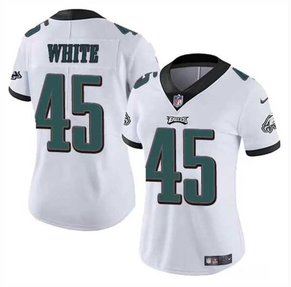 Women%27s Philadelphia Eagles #45 Devin White White Vapor Untouchable Limited Stitched Jersey Dzhi